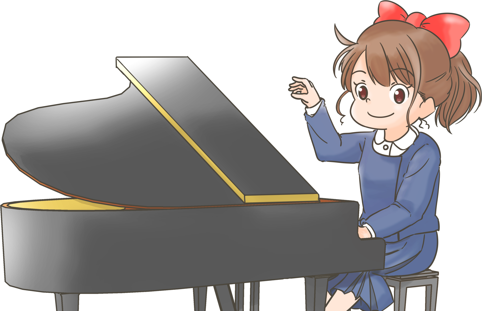 ピアノを弾く女の子イラスト特集！発表会ドレスからエモい後ろ姿まで厳選