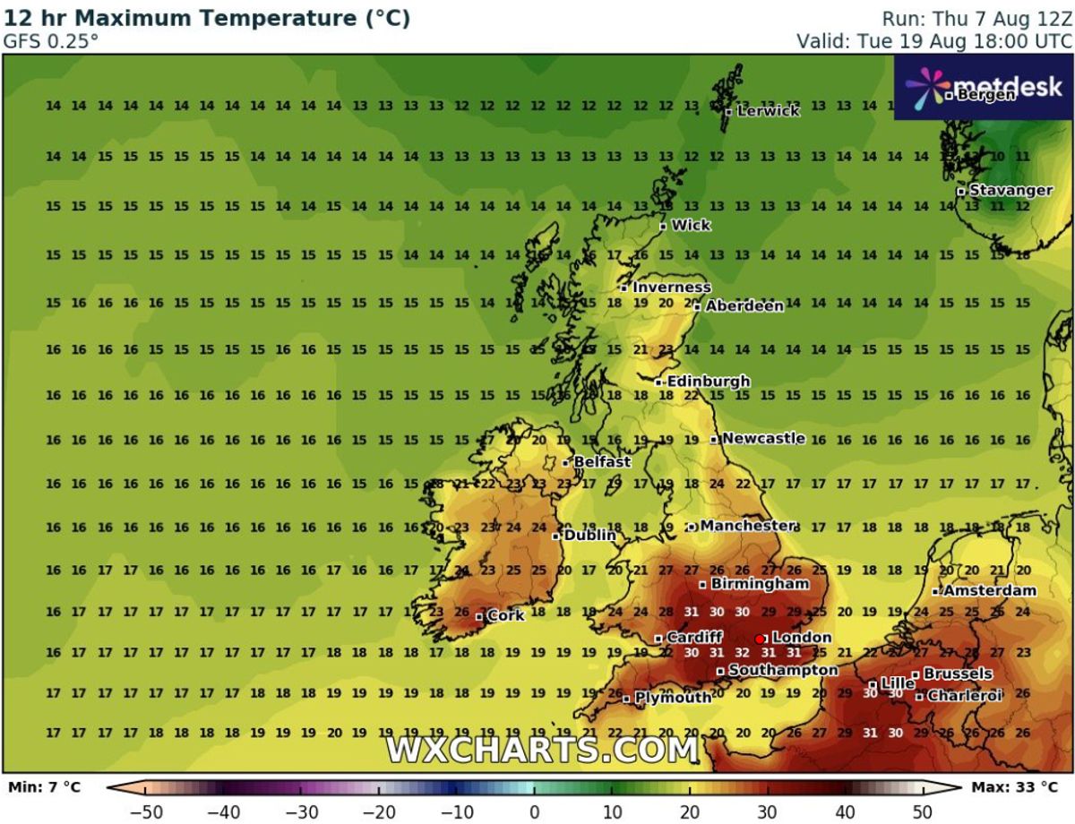 Uk Set for Another Heatwave with Temperatures Reaching 36C