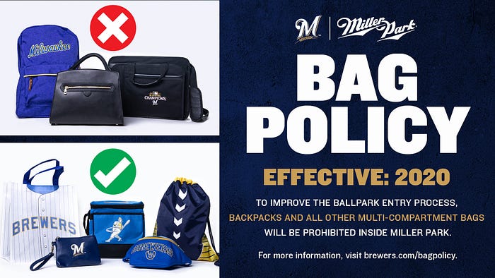 Miller Park New Bag Policy