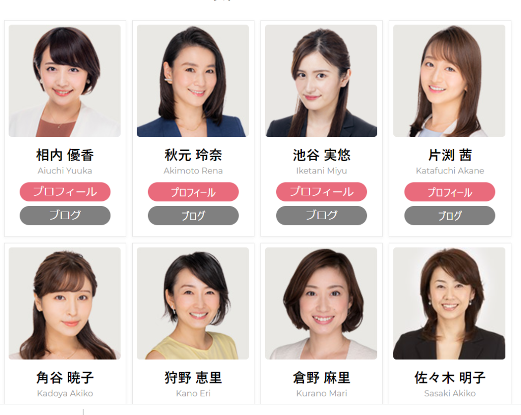 テレビ東京女性アナウンサー最新人気番付と現在！退社・独立の真相