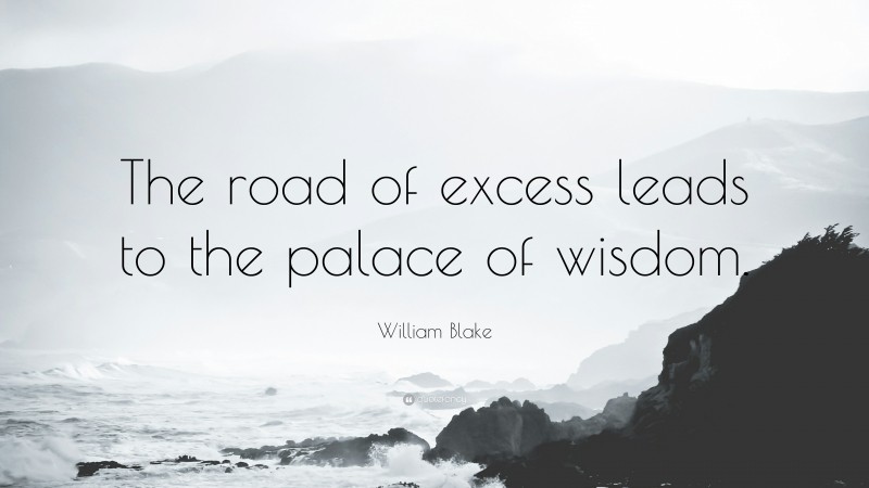 The Road of Excess Leads to the Palace of Wisdom