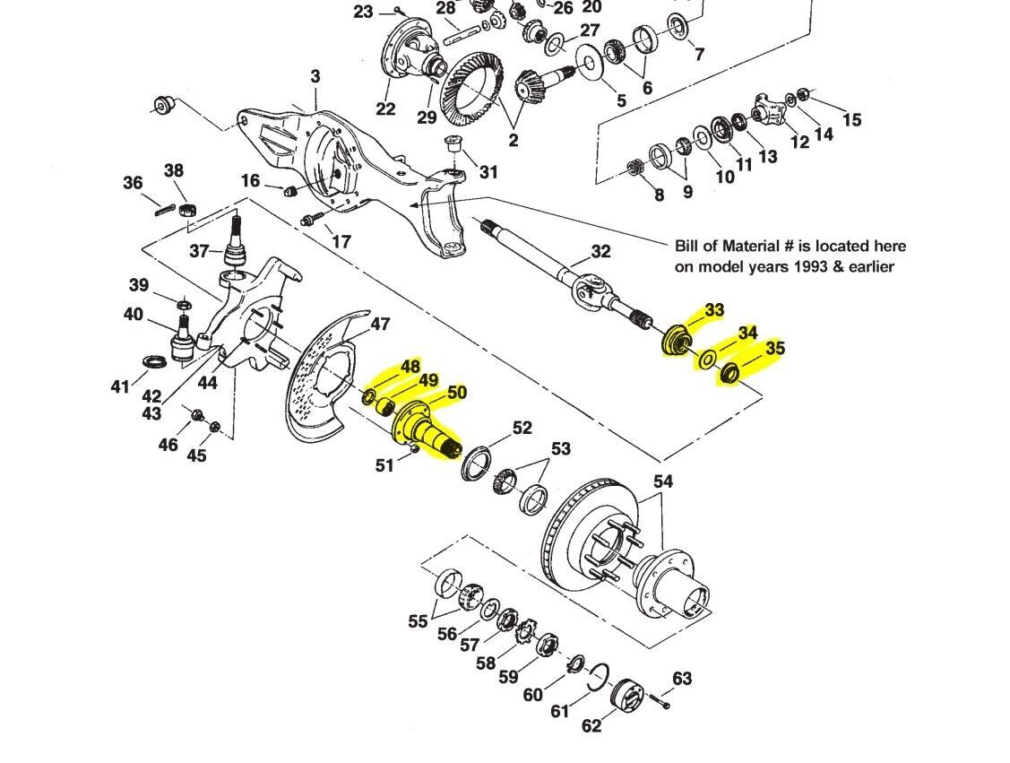 1997 Ford F250 4X4 Front Hub Assembly Diagram