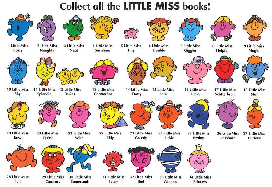 Little Miss Characters Names and Pictures