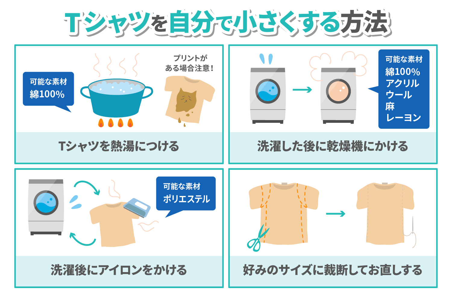 大きすぎるTシャツを1サイズ縮ませる！熱湯と乾燥機で失敗防止術
