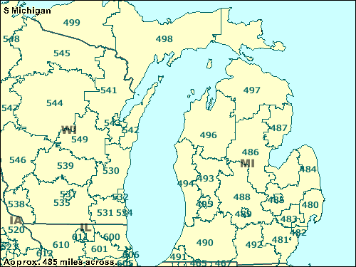Zip Code of Michigan