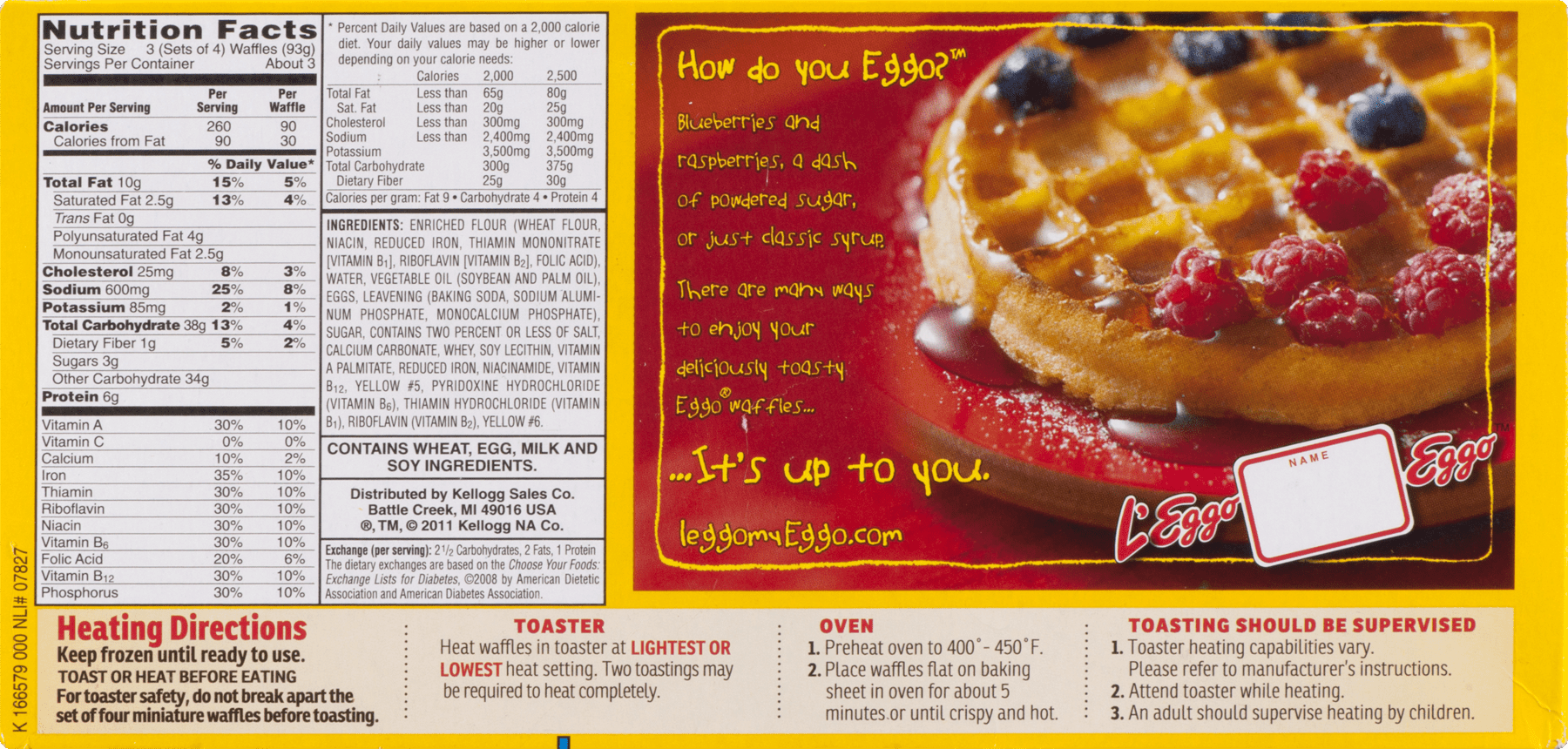 Nutrition Facts for Waffles