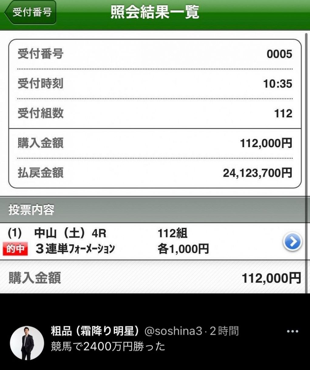 粗品が競馬で2400万円的中！全額寄付の真相と税金問題を追う