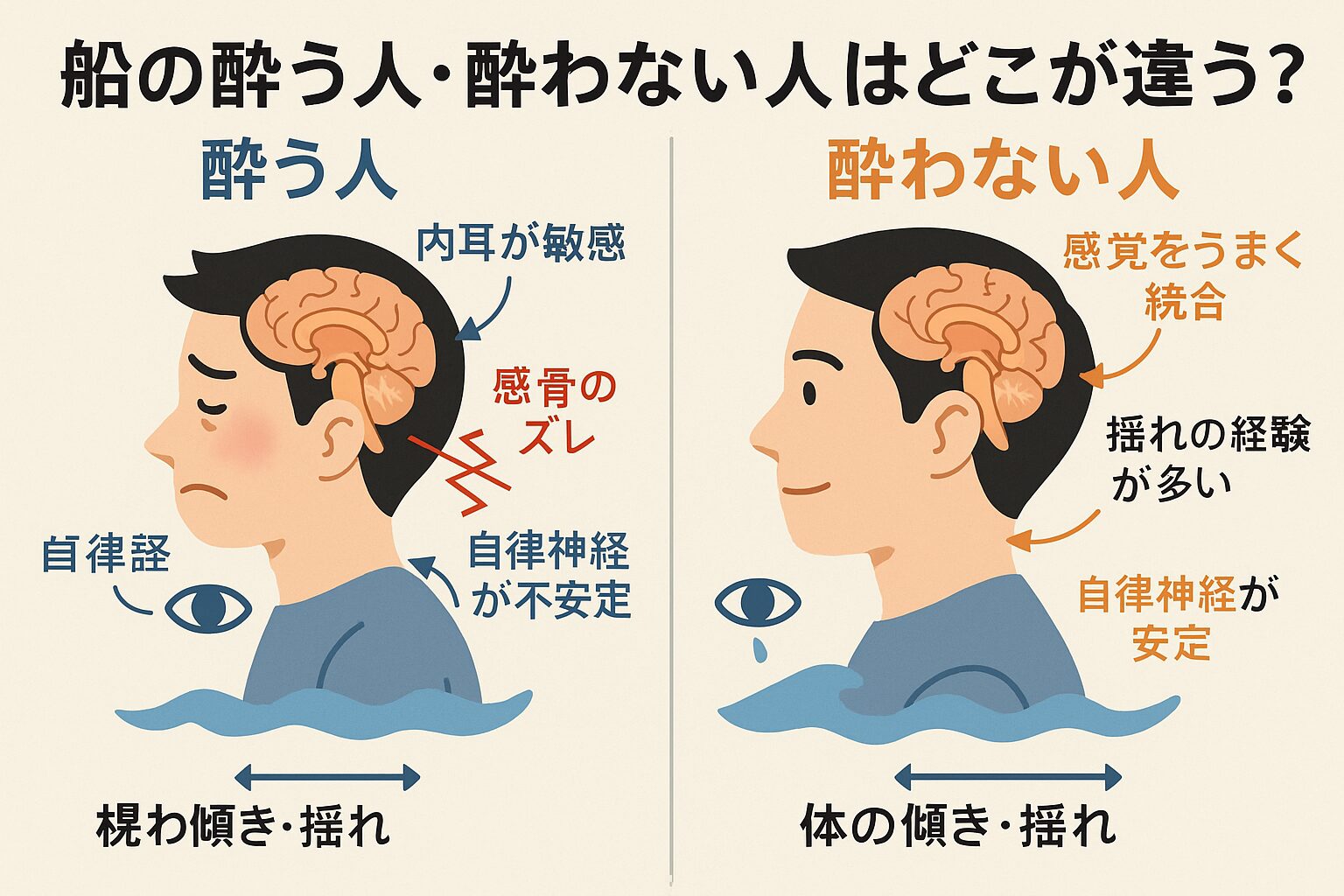 荒波でも平気な船酔いしない人のタイプとは？驚きの特徴と予防策