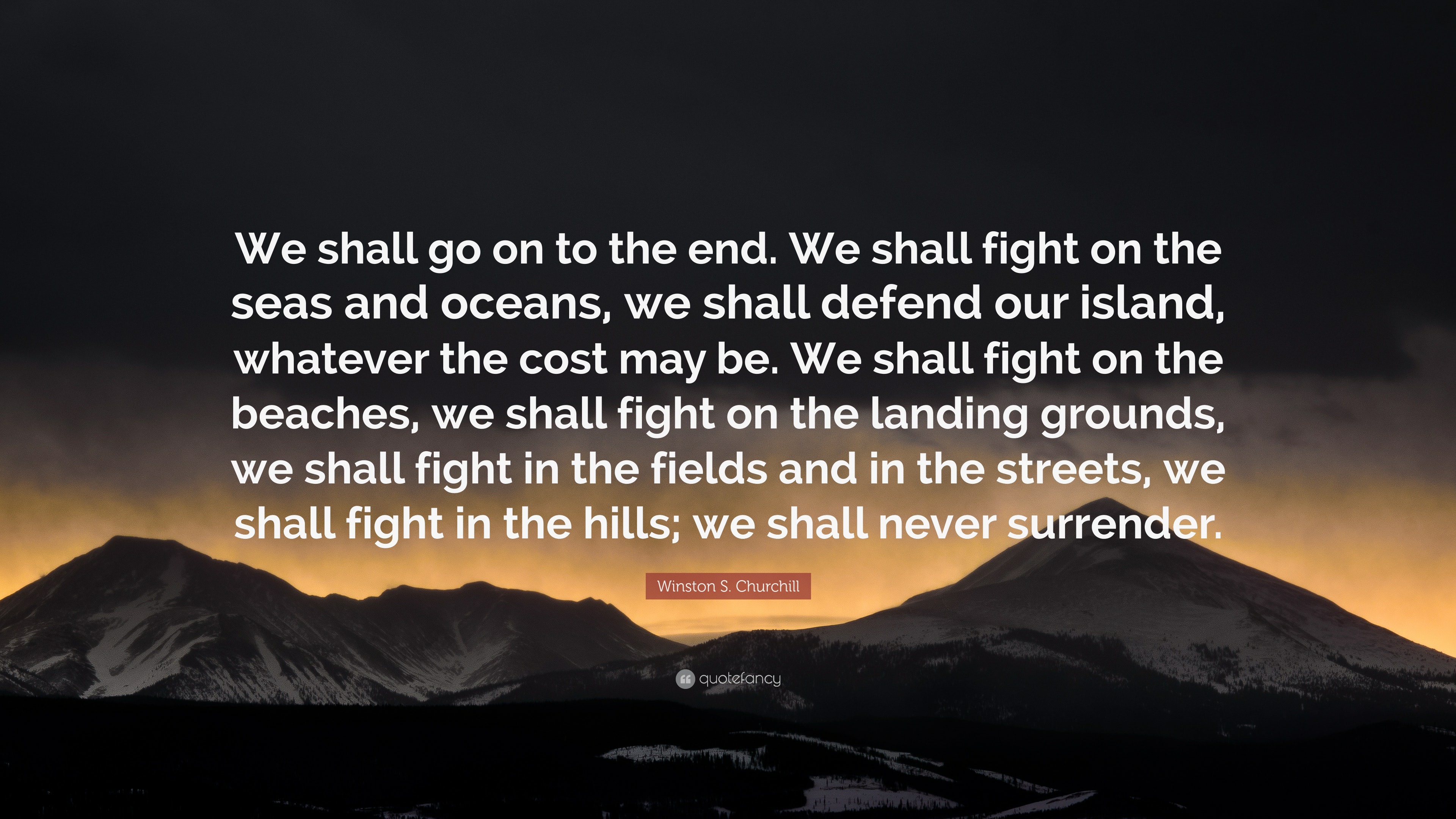 Winston Churchill We Will Fight Them on the Beaches Quote