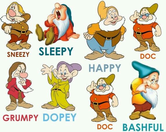 Names of Seven Dwarfs Snow White