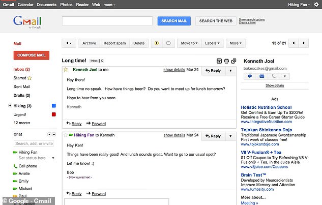 What Did Gmail Look Like in 2013