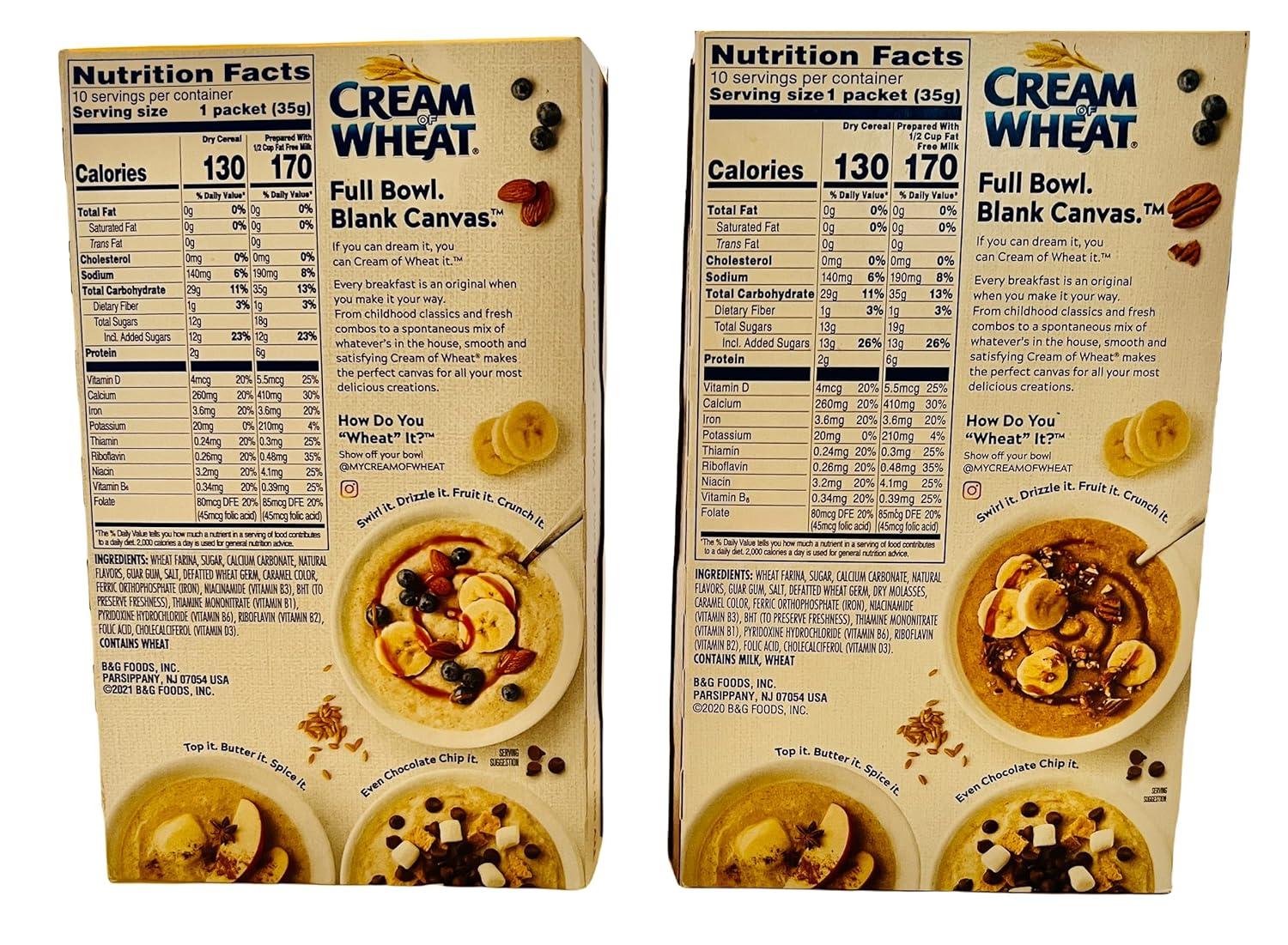 Cream of Wheat Ratio