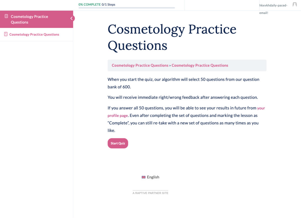 Ohio State Board of Cosmetology Practice Test