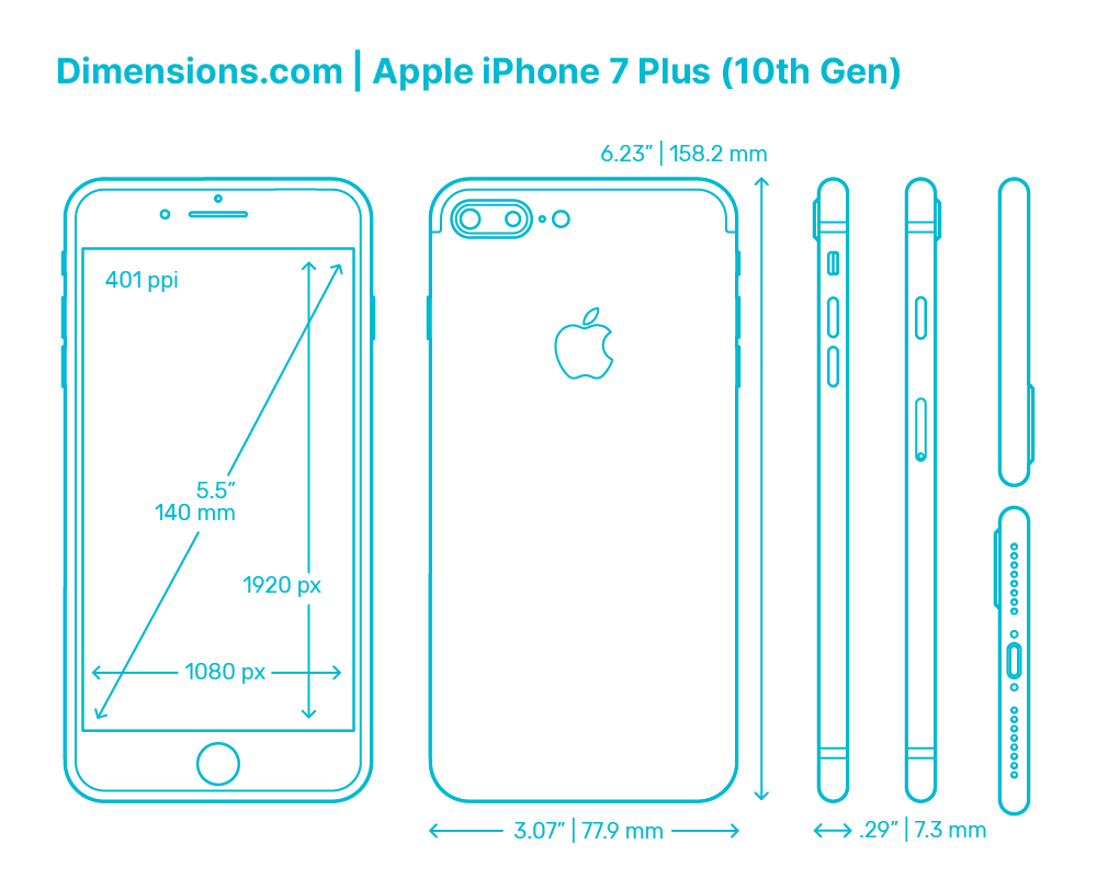 Measurements of an Iphone 7 Plus