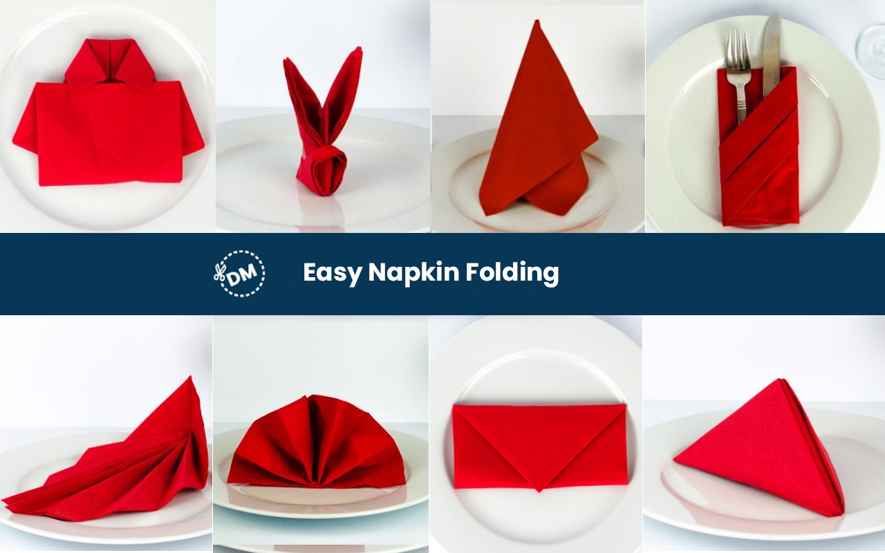 7 Basic Paper Napkin Folding Step by Step