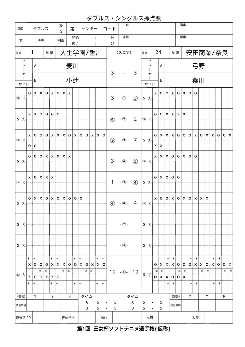 ソフトテニスのジャッジペーパー書き方完全図解【2026年最新】