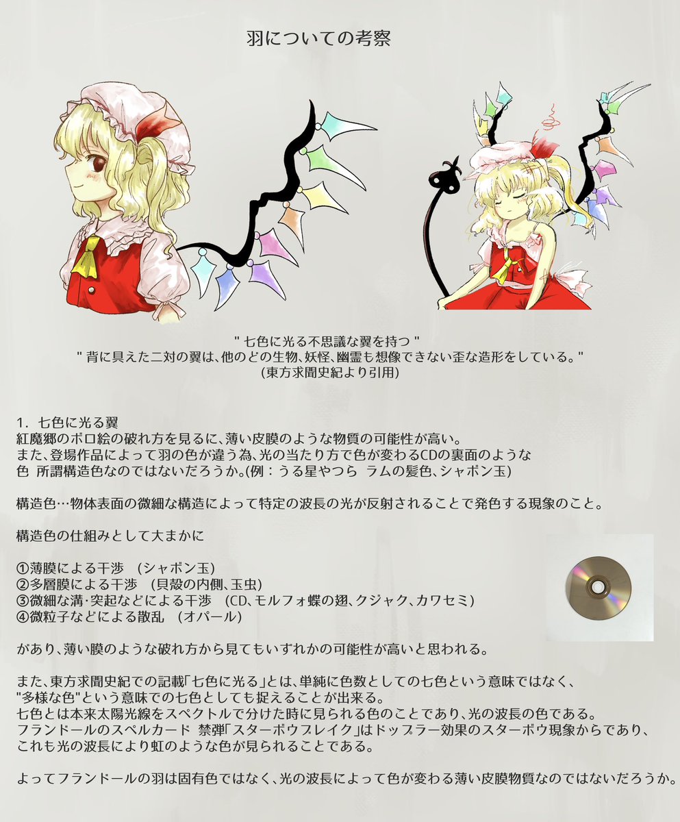フランドール羽の謎を徹底解明！七色クリスタルの構造と公式設定