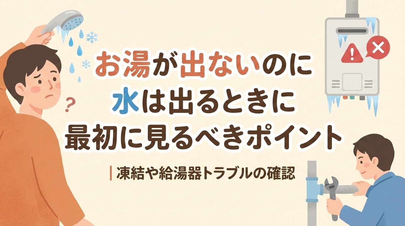 給湯器からお湯が出ない！水は出る原因とプロ直伝のリセット対処法
