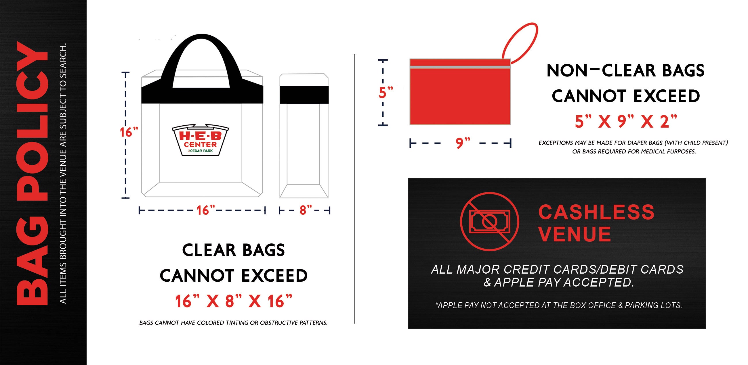 Heb Center Clear Bag Policy