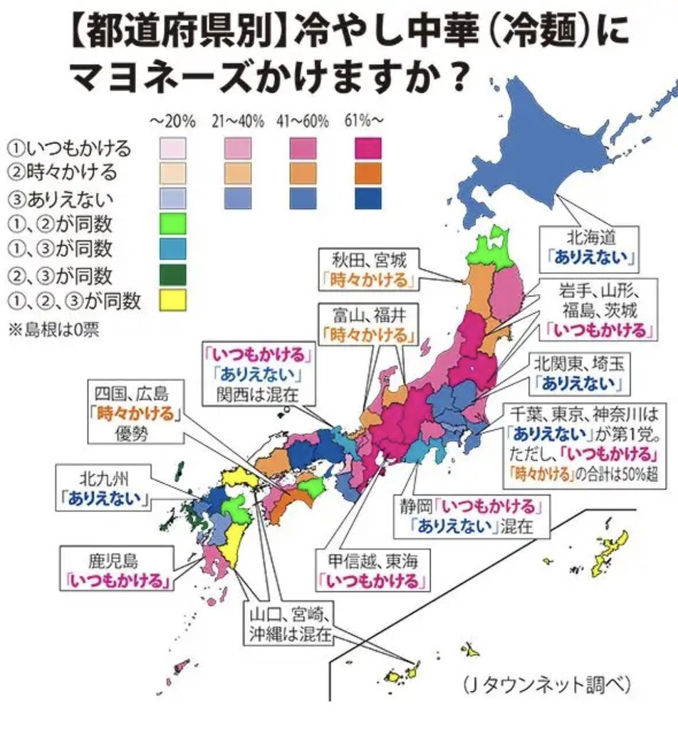 冷やし中華にマヨネーズをかける地域はどこ？境界線と発祥の真相