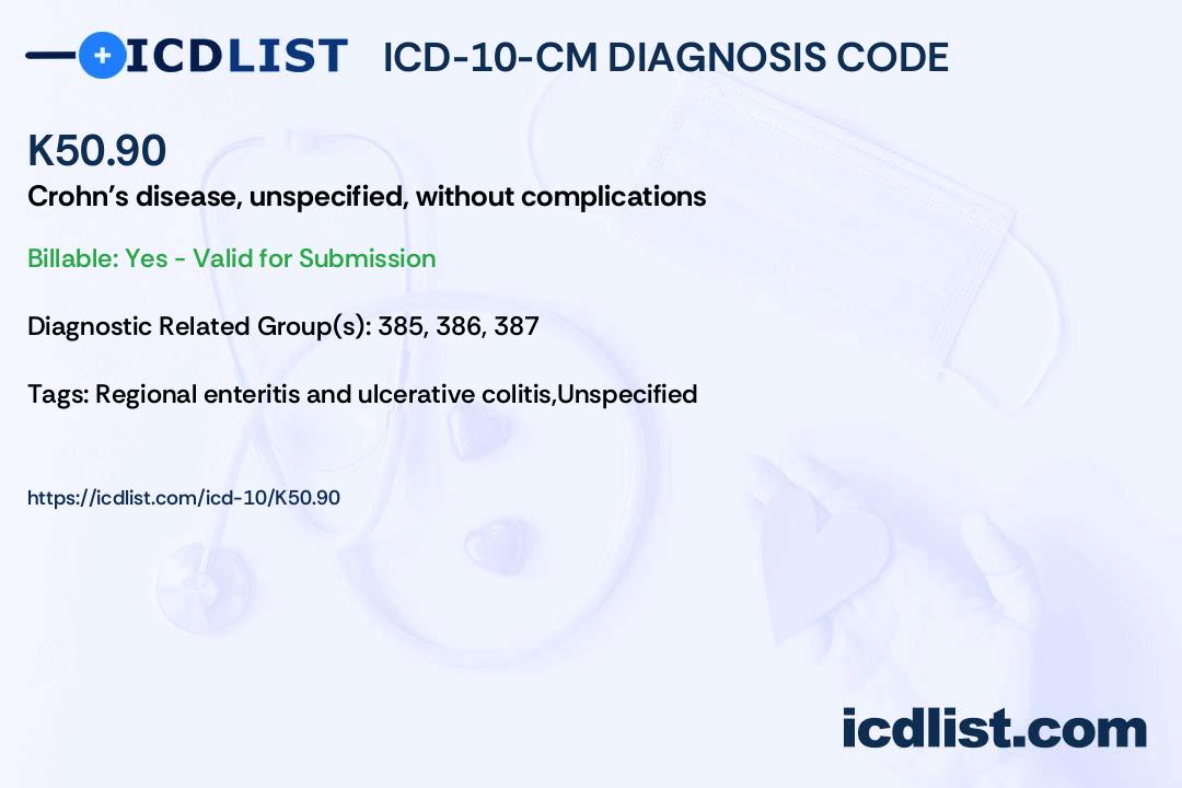 Icd 10 Code for Crohn's Disease Unspecified