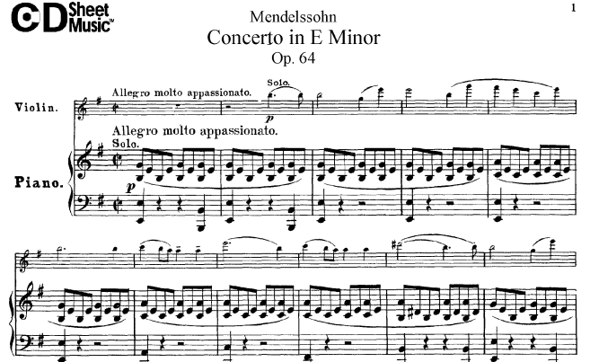 Mendelssohn Violin Concerto Sheet Music