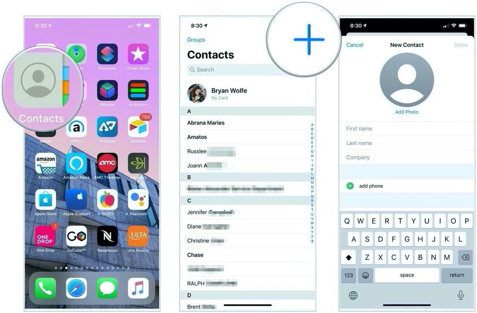 How to Add Contacts to an Iphone