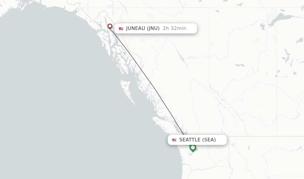 Flight Time from Seattle to Juneau Alaska