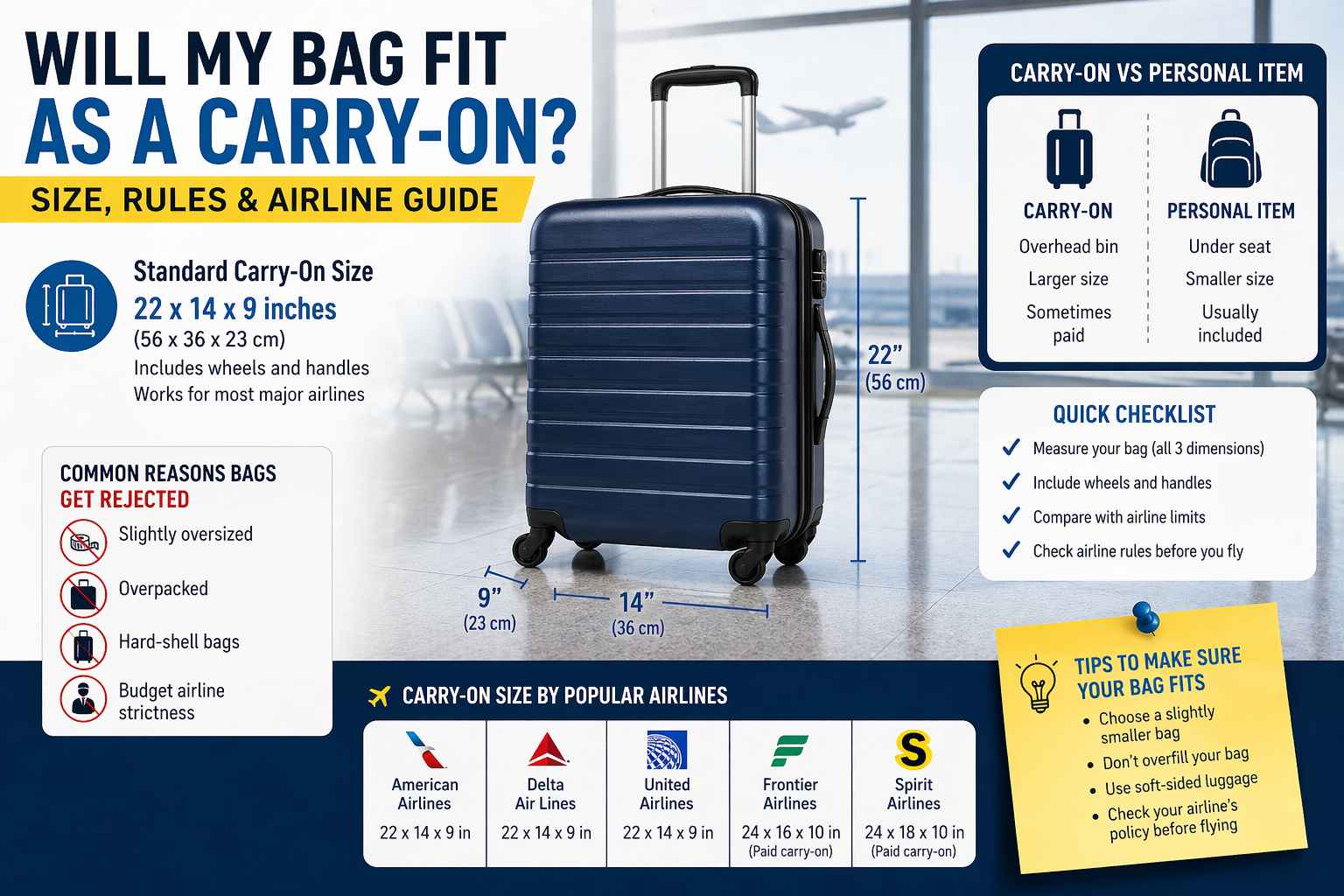 Regulation Carry on Bag Size