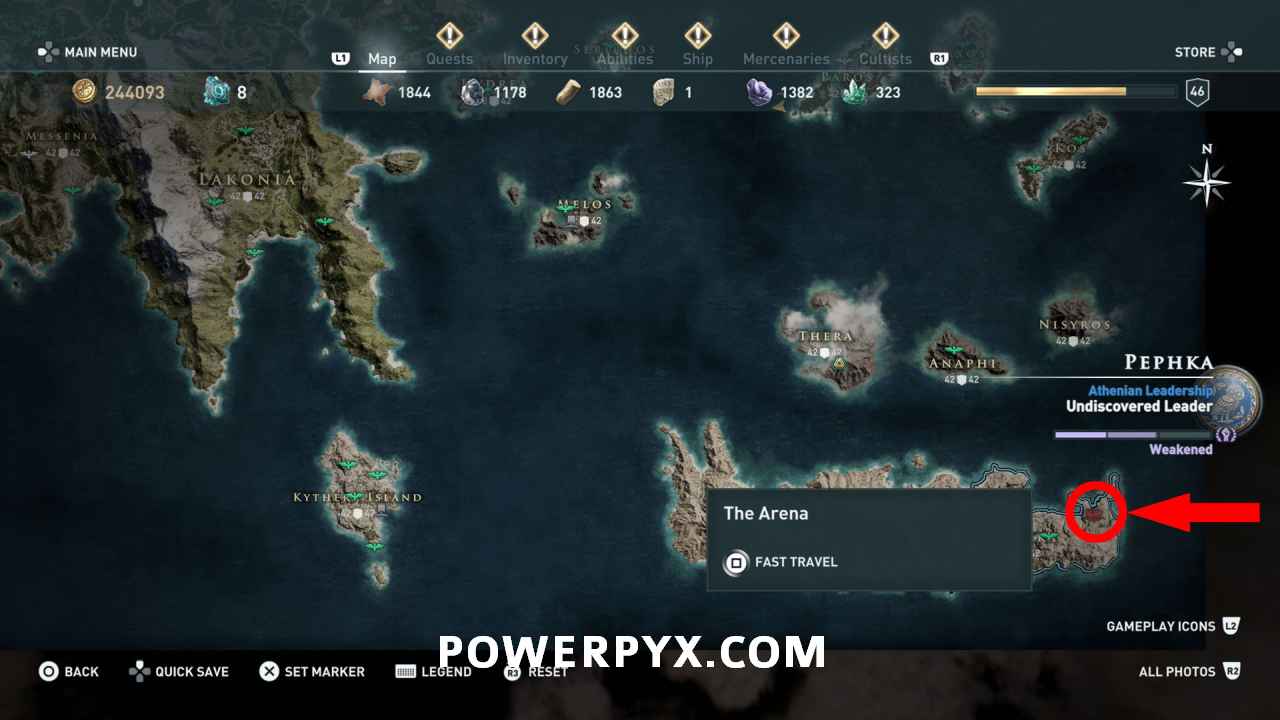 Ac Odyssey Arena Location