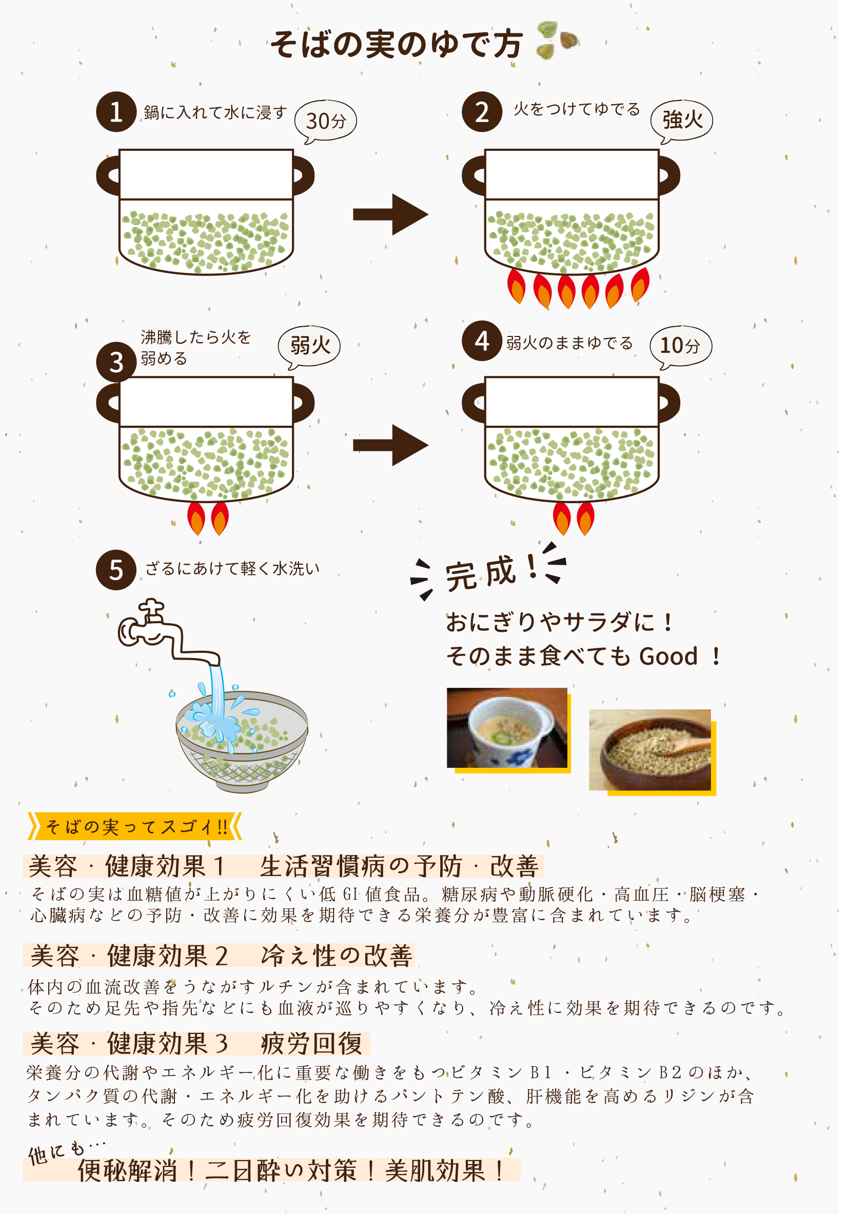 そばの実の食べ方完全解説！基本の茹で方・ご飯の炊き方と痩せるレシピ