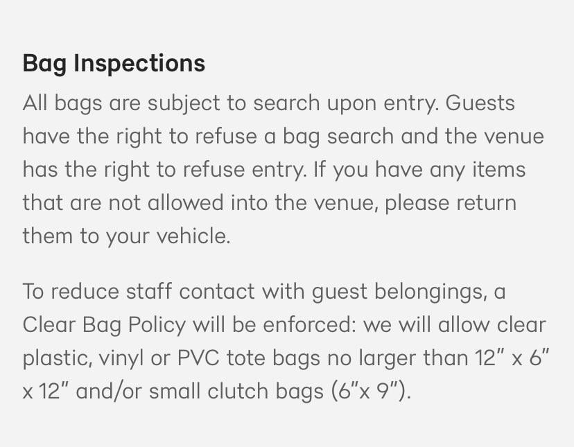 Star Lake Bag Policy 2026