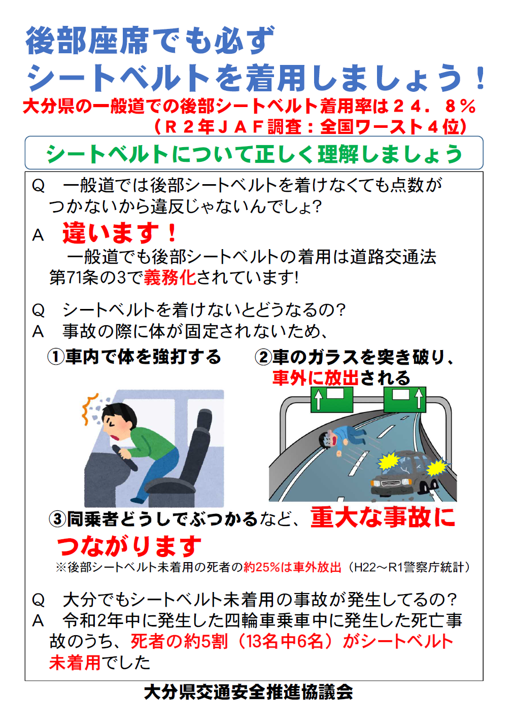 一般道の後部座席シートベルト、実は義務？罰則と免除の真相