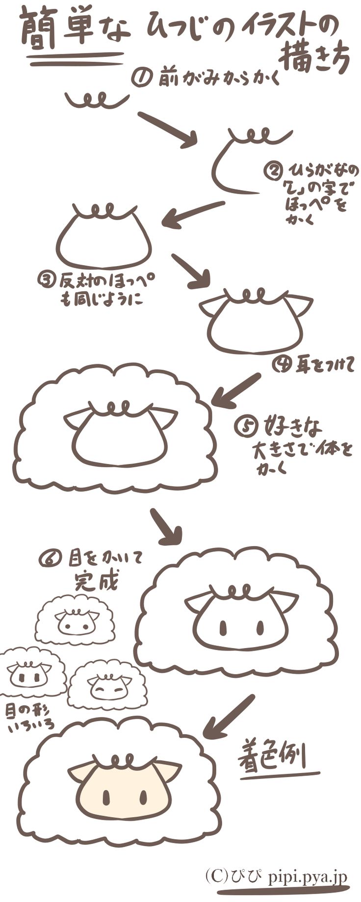 羊のイラストを簡単かわいく描く3大法則！もこもこ感と手書きの秘訣