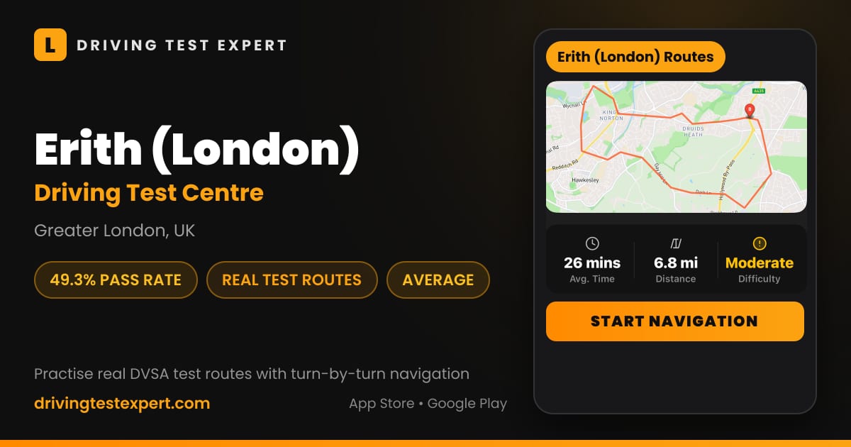 Erith Driving Test Centre Pass Rate
