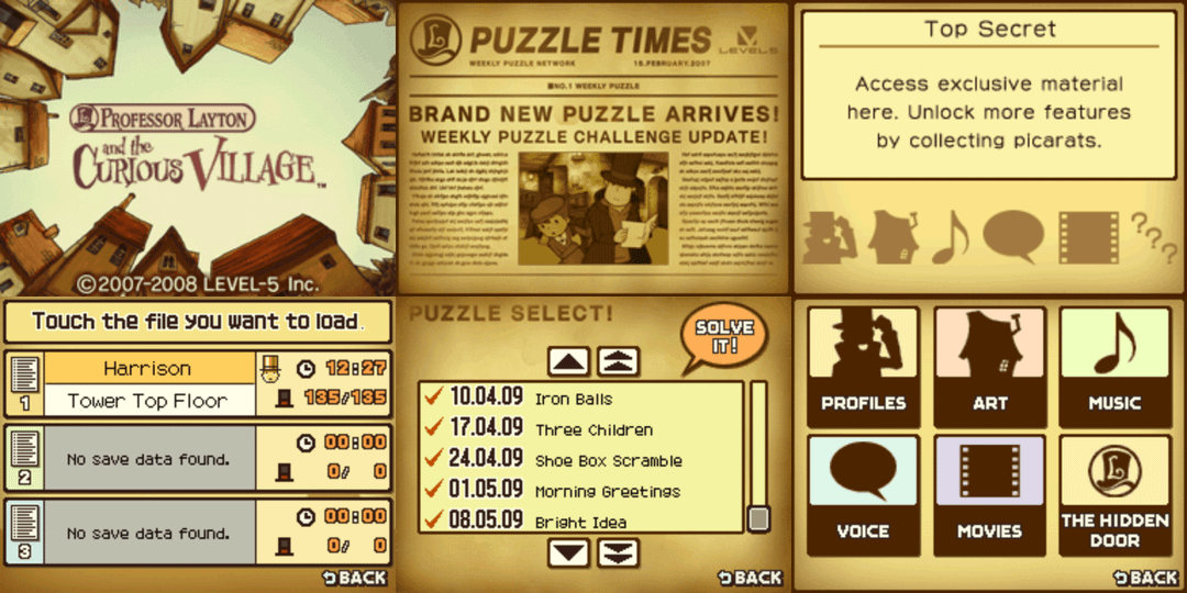 Professor Layton and the Curious Village Puzzles