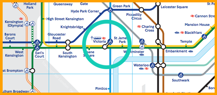 London Kings Cross to London Victoria Tube