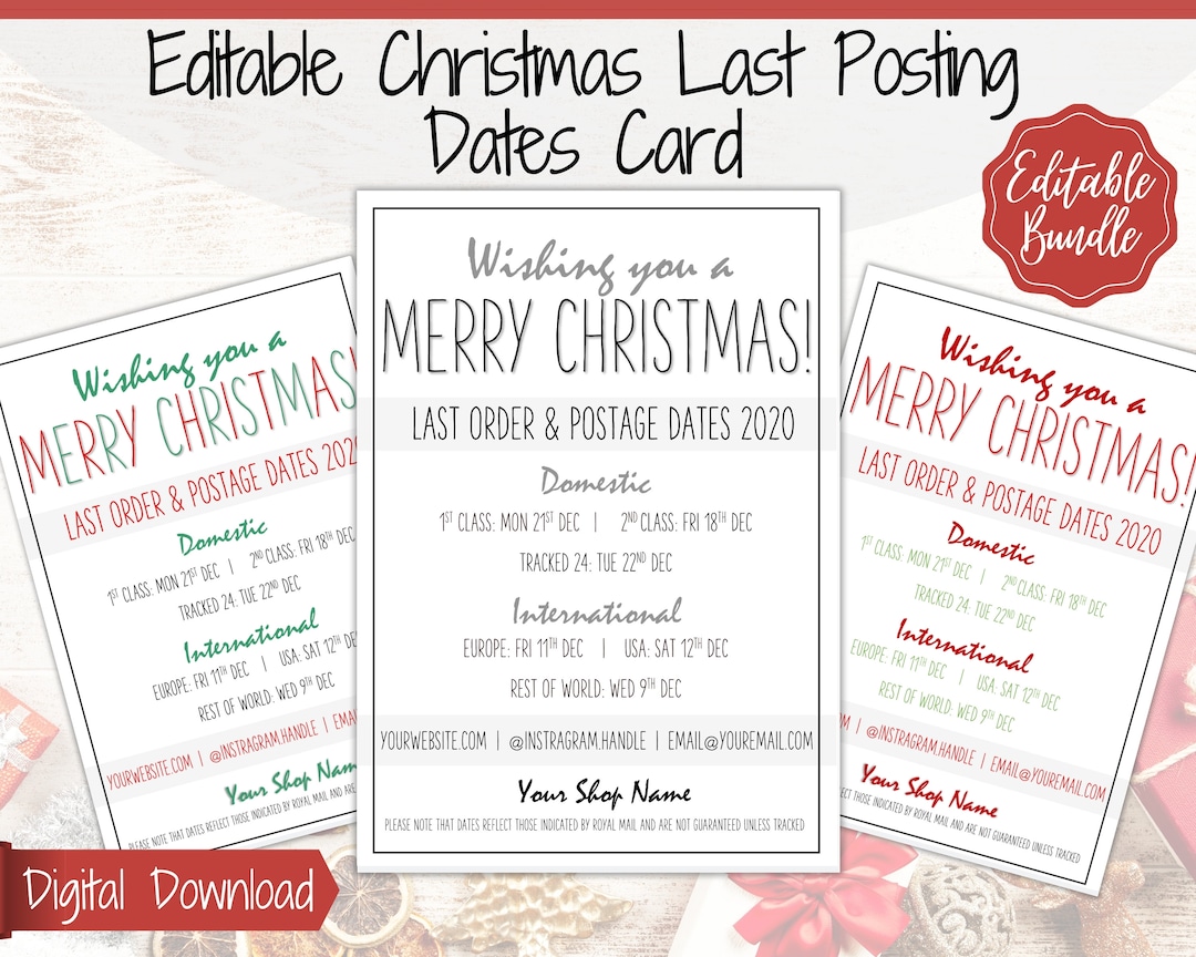 Last Day for Posting 2Nd Class Xmas Cards