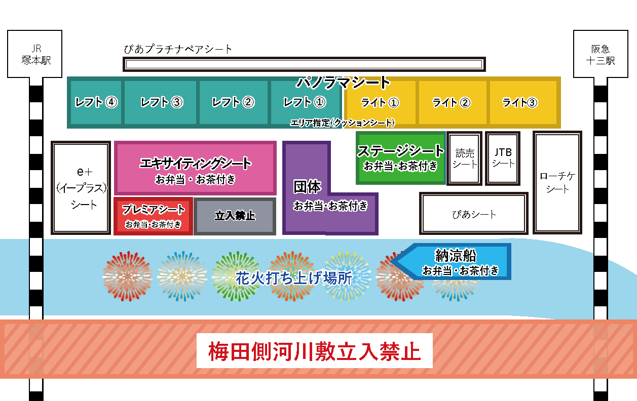 淀川花火大会2026の無料席は全廃？梅田有料化の真相と穴場速報