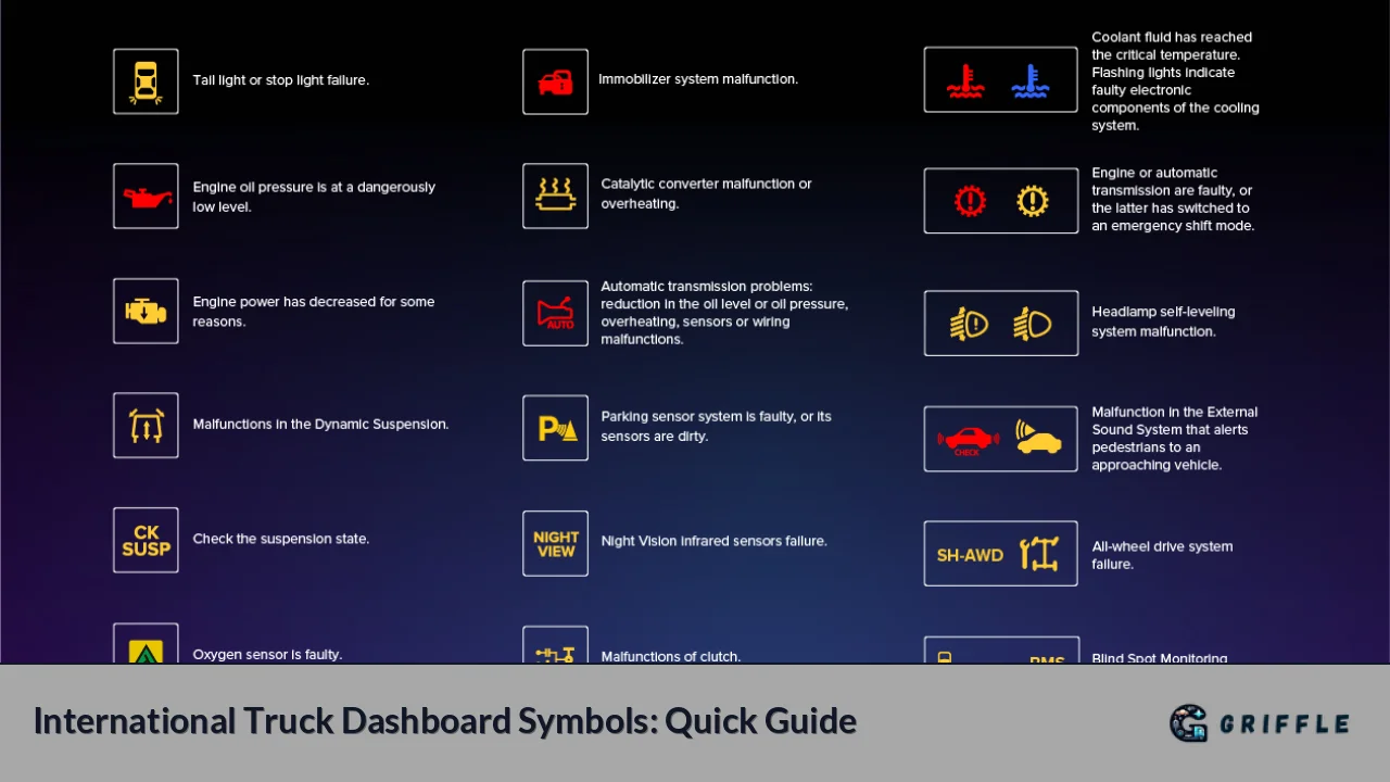 International Truck Dashboard Symbols and Meanings