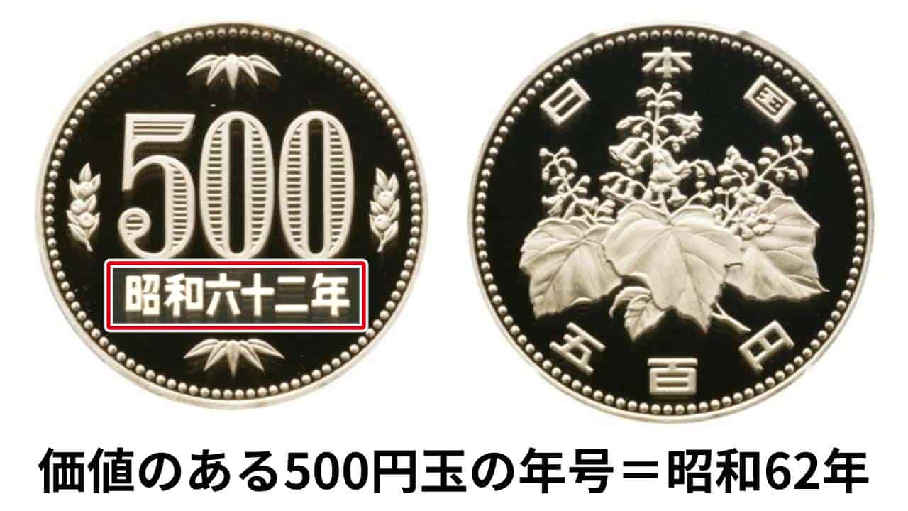 価値のある500円玉一覧！昭和62年やエラー硬貨の見分け方と最新相場
