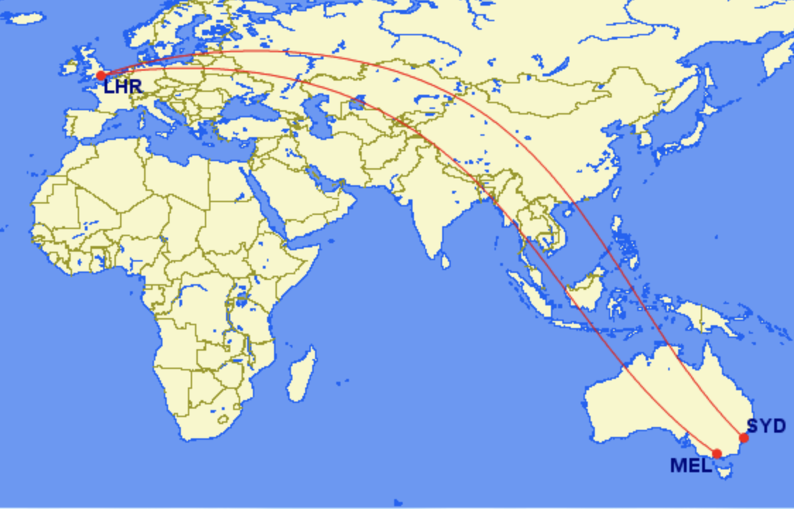 Flight Time from London Uk to Sydney Australia