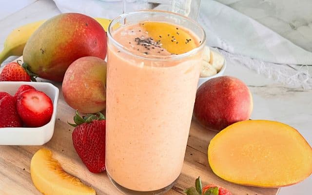 Mango Strawberry Peach Smoothie