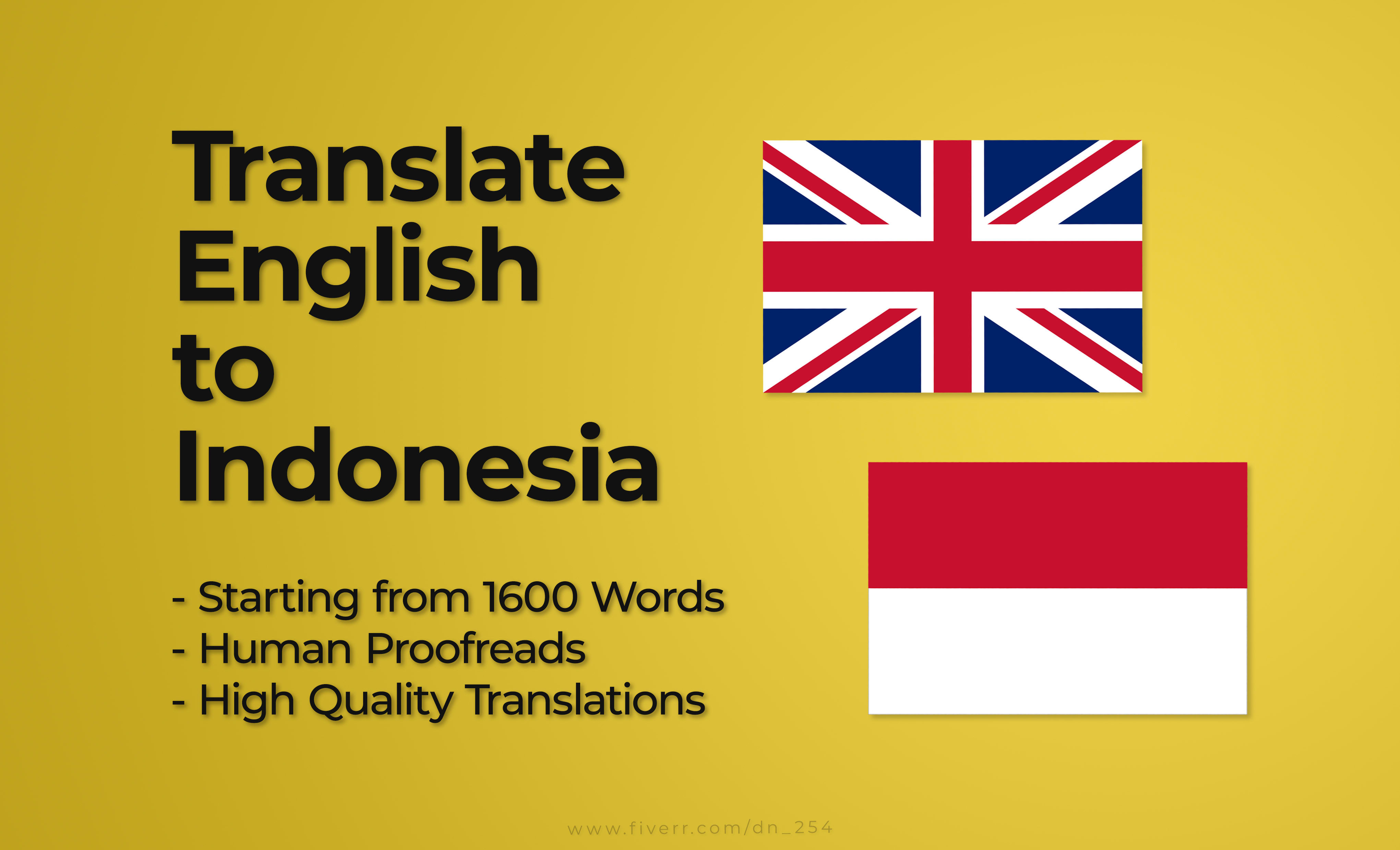 Indonesia to English