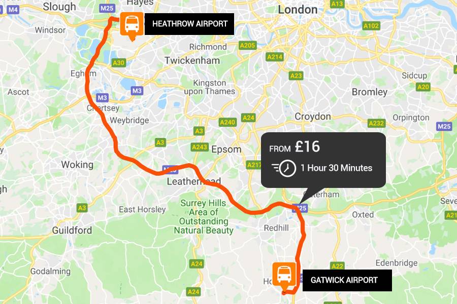 How to Go from London Heathrow to Gatwick