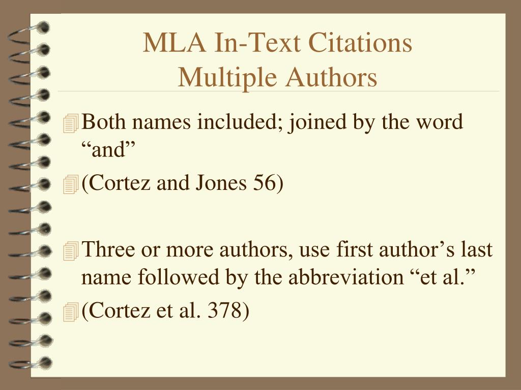 In Text Citation Mla Format Multiple Authors