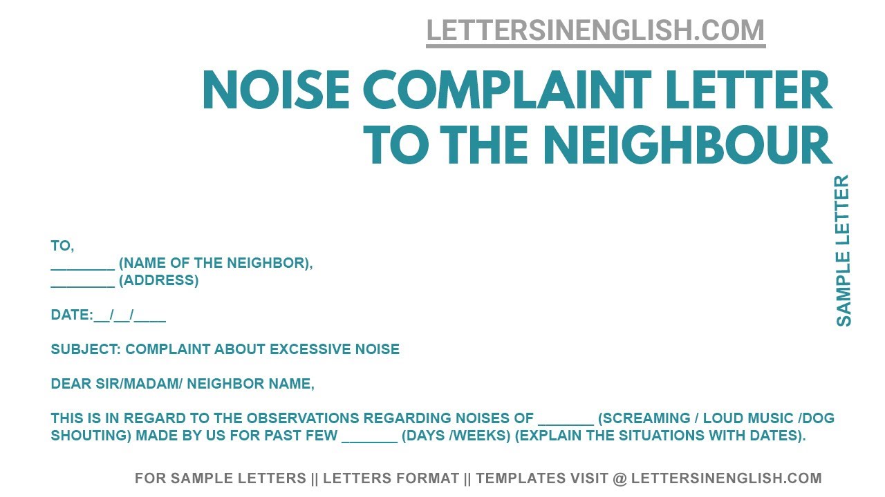 How to Complain About Neighbors Noise