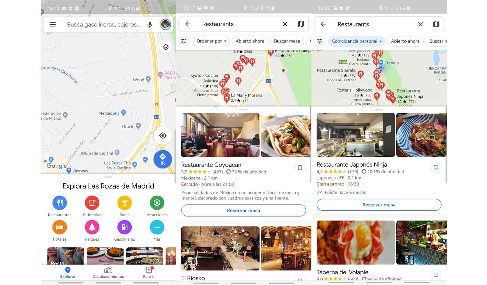 Google Maps Restaurant Search