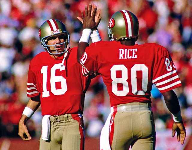 Jerry Rice and Joe Montana