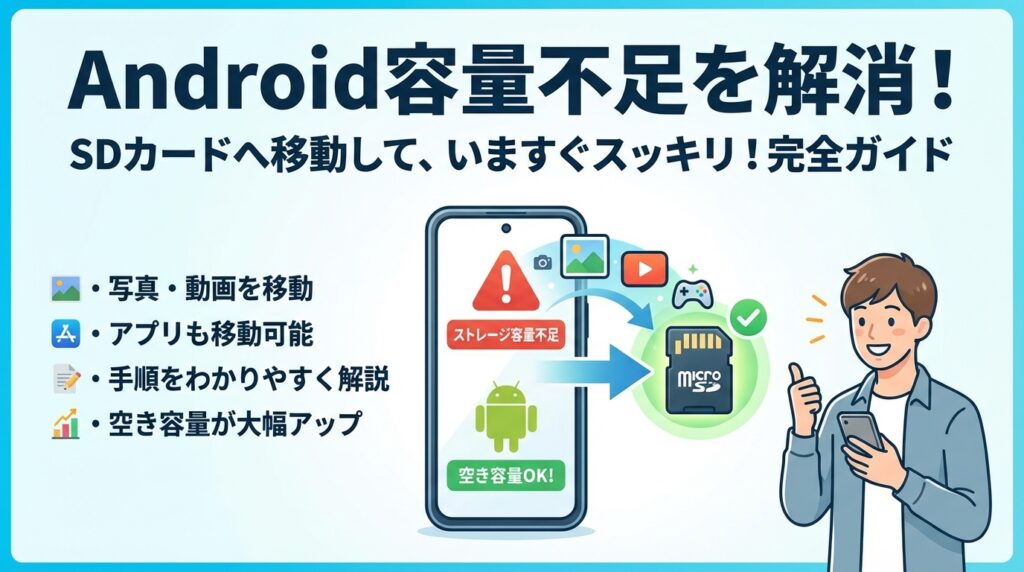 スマホ容量不足の限界突破！「内部 ストレージ から Sd カード に 移動 Android」2026年最新の完全移行ガイドと注意点